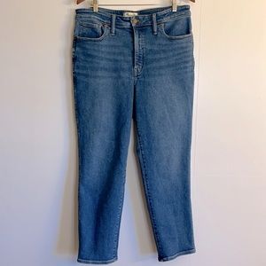 Madewell Curvy Stovepipe Jeans Size 32 Medium Wash Straight Leg High Rise